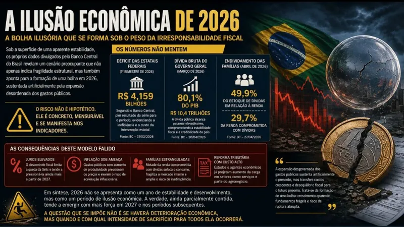 Dívida bate R$ 10,4 tri e analista vê bolha econômica em 2026
